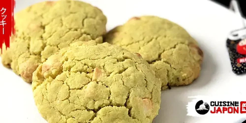 Recette de cookies au thé vert matcha et chocolat blanc • Cuisine Japon