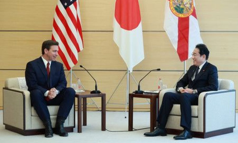 Ron de Santis, gouverneur de Floride et potentiel candidat aux présidentielles, accueilli au Japon comme un ministre étranger