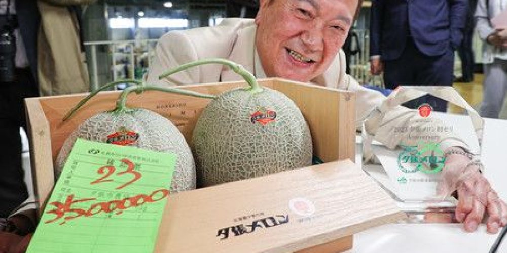 Une paire de melon de luxe acquise pour plus de 23 000 euros à Sapporo sera servie gratuitement