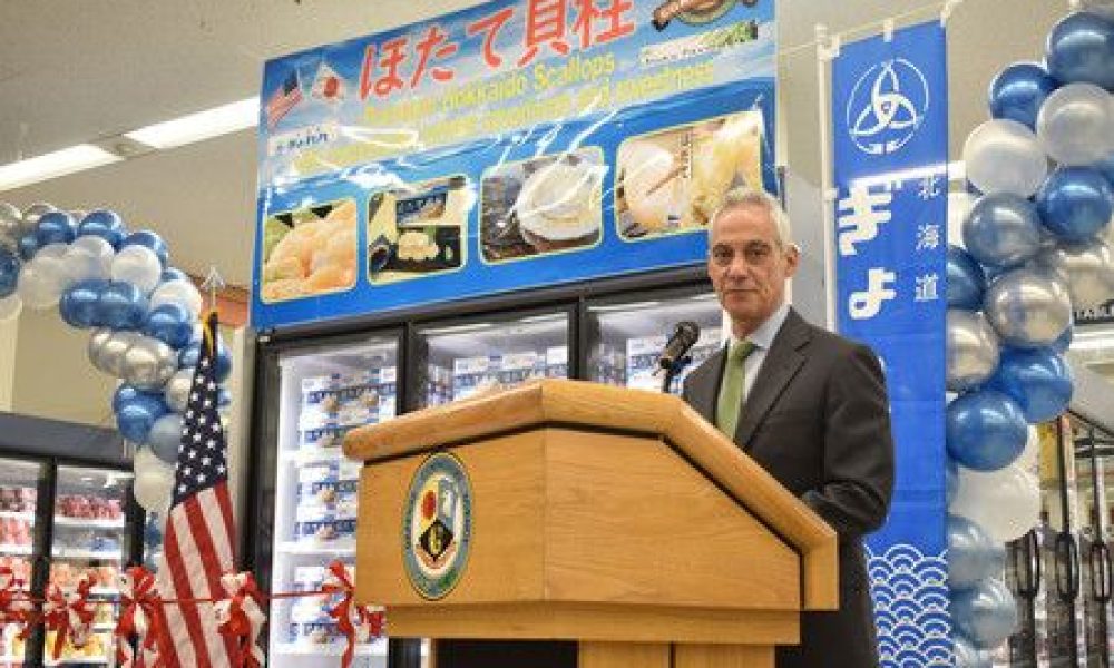 Pour faire face au boycott de la Chine, des produits marins japonais sont en vente dans des bases américaines